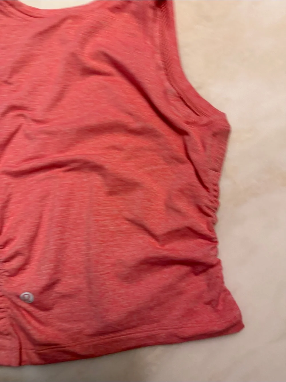 lululemon athletica Heathered Coral-Pink Tank with Side Shirring